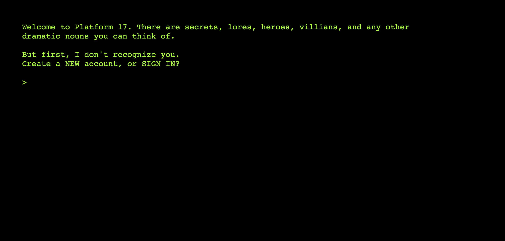 platform 17 screenshot